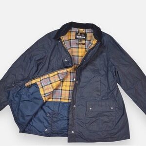 Barbour Women’s Dark Blue Jacket with Plaid Lining